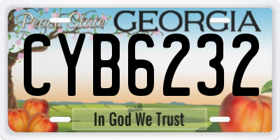 GA license plate CYB6232