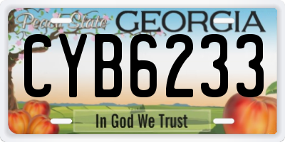 GA license plate CYB6233