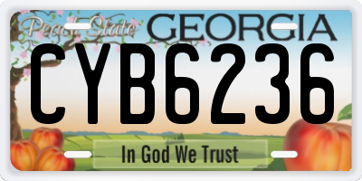 GA license plate CYB6236