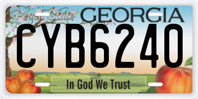 GA license plate CYB6240