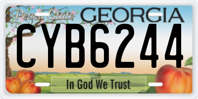 GA license plate CYB6244