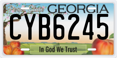 GA license plate CYB6245