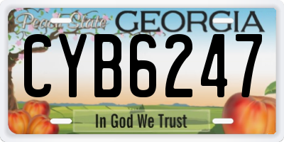 GA license plate CYB6247