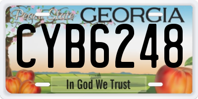 GA license plate CYB6248