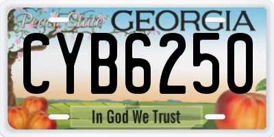 GA license plate CYB6250