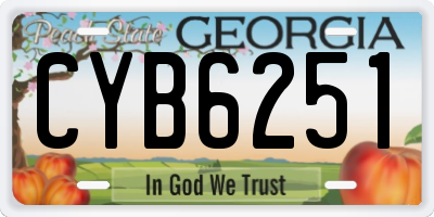 GA license plate CYB6251