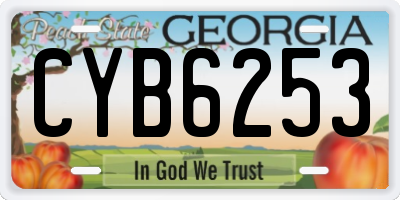 GA license plate CYB6253