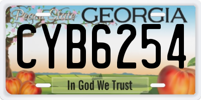 GA license plate CYB6254