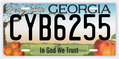 GA license plate CYB6255