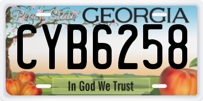 GA license plate CYB6258