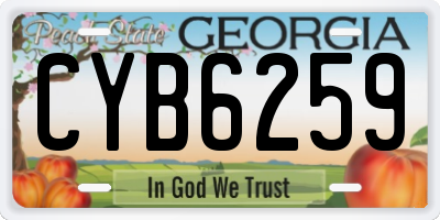 GA license plate CYB6259