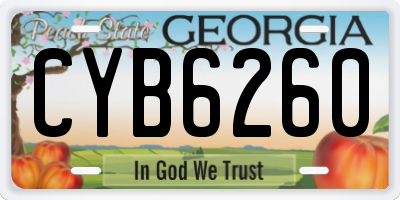GA license plate CYB6260