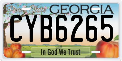 GA license plate CYB6265