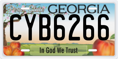 GA license plate CYB6266