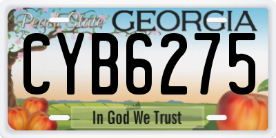 GA license plate CYB6275
