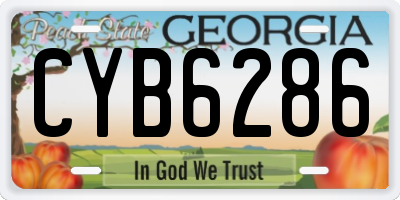 GA license plate CYB6286