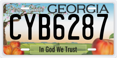 GA license plate CYB6287