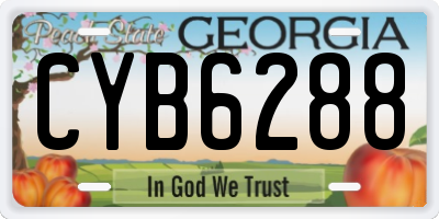 GA license plate CYB6288