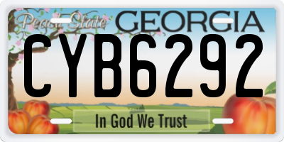GA license plate CYB6292