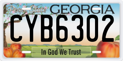 GA license plate CYB6302