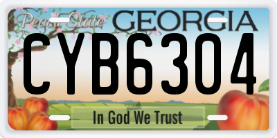 GA license plate CYB6304