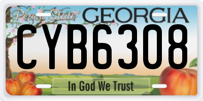 GA license plate CYB6308