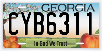 GA license plate CYB6311