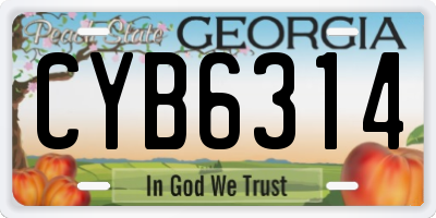GA license plate CYB6314