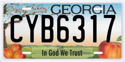 GA license plate CYB6317