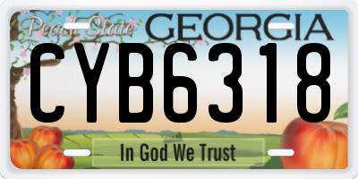 GA license plate CYB6318