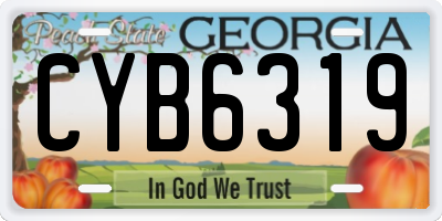 GA license plate CYB6319