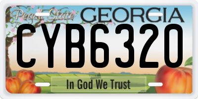 GA license plate CYB6320