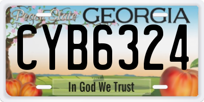 GA license plate CYB6324