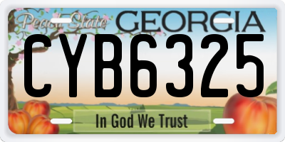 GA license plate CYB6325