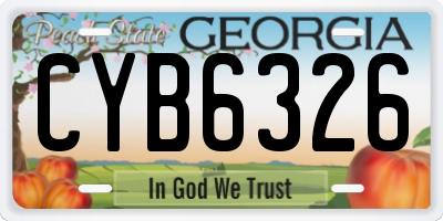 GA license plate CYB6326