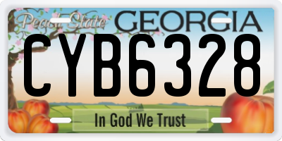 GA license plate CYB6328