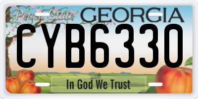 GA license plate CYB6330