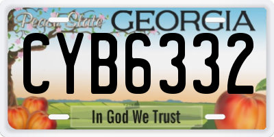 GA license plate CYB6332