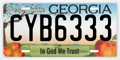 GA license plate CYB6333