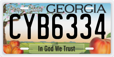 GA license plate CYB6334