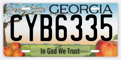 GA license plate CYB6335
