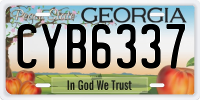 GA license plate CYB6337