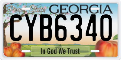GA license plate CYB6340