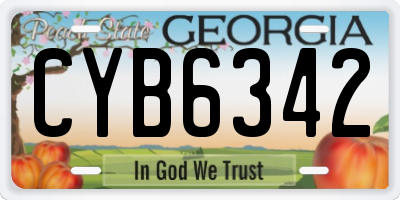 GA license plate CYB6342