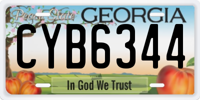 GA license plate CYB6344