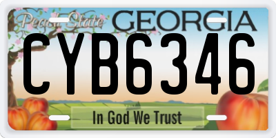 GA license plate CYB6346