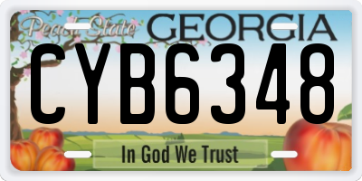 GA license plate CYB6348