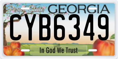 GA license plate CYB6349