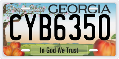 GA license plate CYB6350