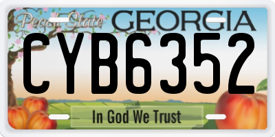 GA license plate CYB6352